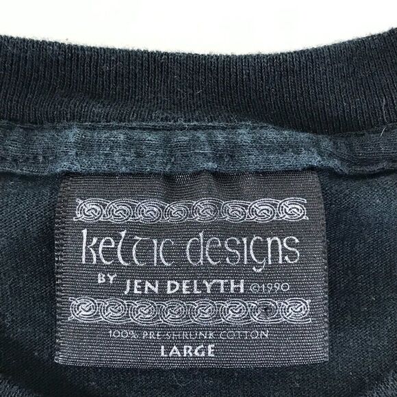 Vintage Keltic Designs By Jen Delyth Graphic T-Shirt Men's Large Dragons 1990s - Picture 8 of 9